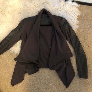 Drape vegan Leather jacket